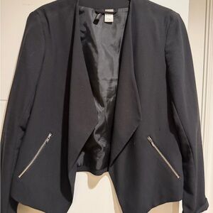 H&M Black Blazer with Zipper Details